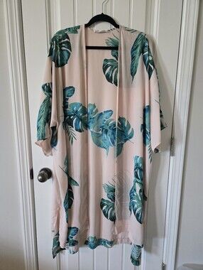 Audrey 3+1 Pink Tropical Leaf Cover-Up